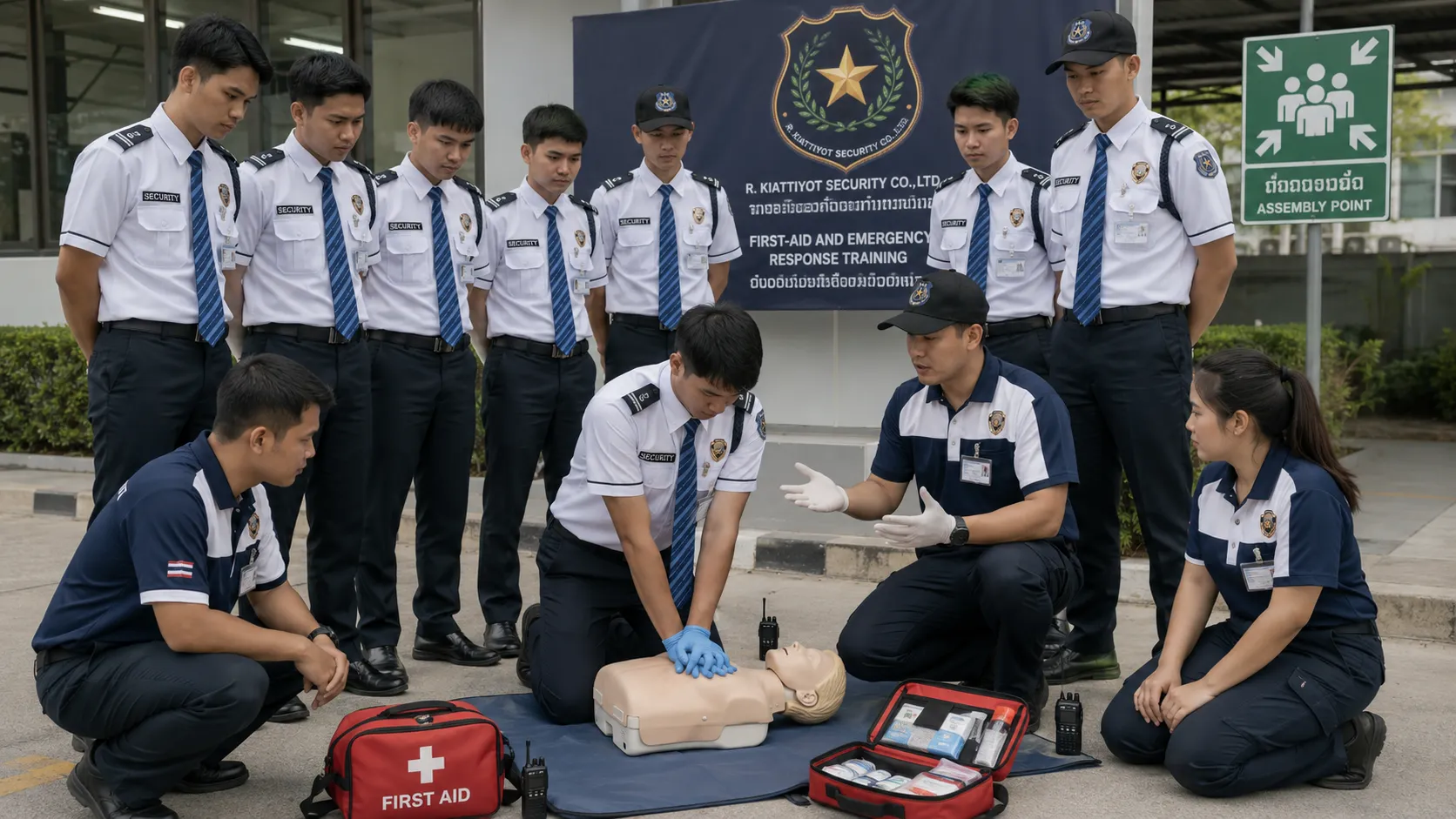 การฝึกอบรม รปภ ด้านการปฐมพยาบาลเบื้องต้นและการรับมือเหตุฉุกเฉิน