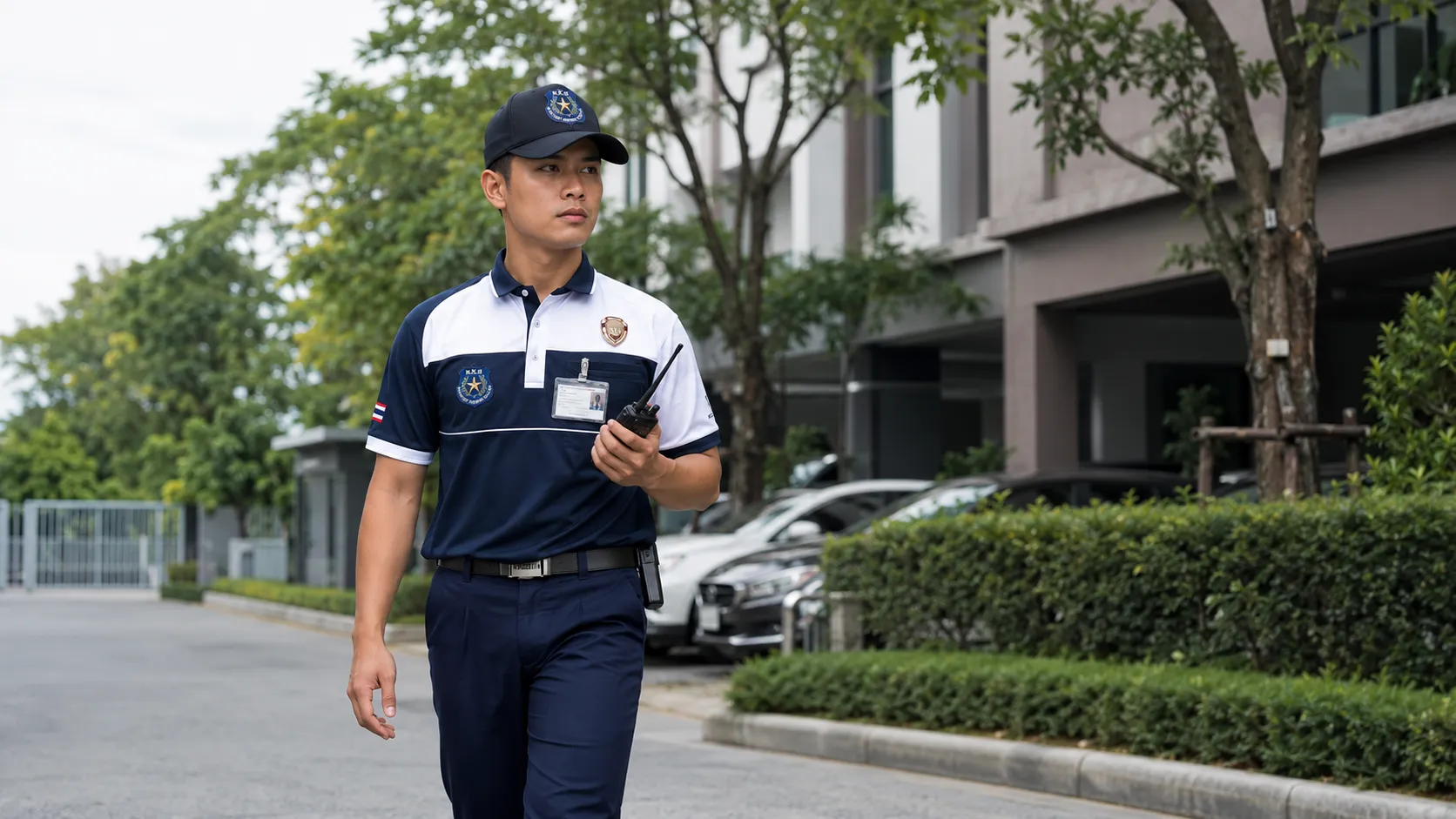 เจ้าหน้าที่เดินตรวจพื้นที่และตรวจจุดเสี่ยง
